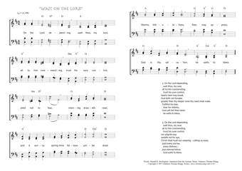 Hymn score of: On the Lord depending - "Wait on the Lord" (Hannah K. Burlingham/Johannes Thomas Rüegg)