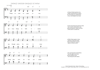 Hymn score of: Things unseen engage us now (Thomas Kelly/Johannes Thomas Rüegg)