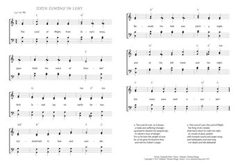 Hymn score of: The Lord of Might, from Sinai's brow - Sixth Sunday in Lent (Reginald Heber/Johannes Thomas Rüegg)