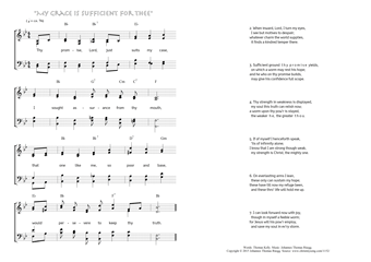 Hymn score of: Thy promise, Lord, just suits my case - "My Grace is Sufficient for thee" (Thomas Kelly/Johannes Thomas Rüegg)