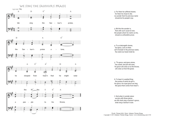 Hymn score of: We sing the Saviour's praise (Thomas Kelly/Johannes Thomas Rüegg)
