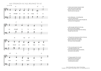 Hymn score of: No strength at all belongs to us (Thomas Kelly/Johannes Thomas Rüegg)