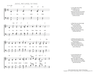 Hymn score of: Jesus, my Lord, to thee (Thomas Kelly/Johannes Thomas Rüegg)