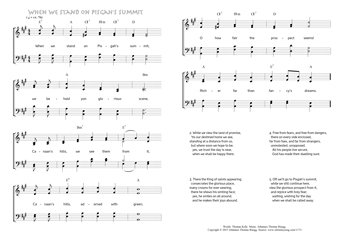 Hymn score of: When we stand on Pisgah's summit (Thomas Kelly/Johannes Thomas Rüegg)