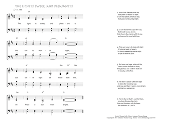 Hymn score of: The light is sweet, and pleasant is (Thomas Kelly/Johannes Thomas Rüegg)