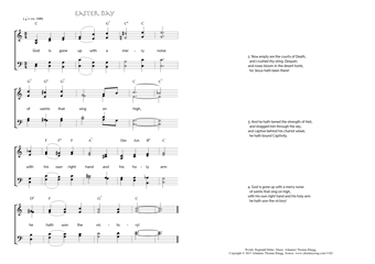 Hymn score of: God is gone up with a merry noise - Easter Day (Reginald Heber/Johannes Thomas Rüegg)