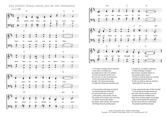 Hymn score of: The saints shall have joy in the morning (Thomas Kelly/Johannes Thomas Rüegg)