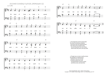 Hymn score of: Oh hand of bounty, largely spread - Second Sunday after Epiphany (1) (Reginald Heber/Johannes Thomas Rüegg)