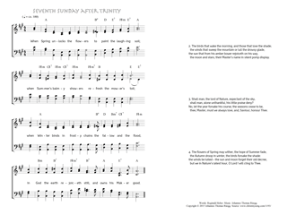 Hymn score of: When Spring unlocks the flowers to paint the laughing soil - Seventh Sunday after Trinity (Reginald Heber/Johannes Thomas Rüegg)