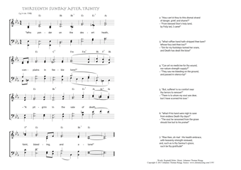 Hymn score of: Who yonder on the desert heath - Thirteenth Sunday after Trinity (Reginald Heber/Johannes Thomas Rüegg)