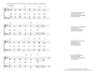 Hymn score of: Now may the Spirit, sent from heav'n (Thomas Kelly/Johannes Thomas Rüegg)