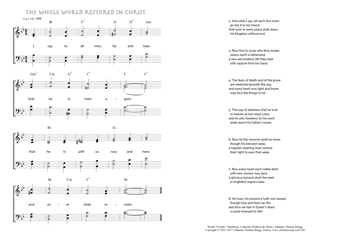 Hymn score of: I say to all men, far and near - The whole World restored in Christ (Novalis/Catherine Winkworth/Johannes Thomas Rüegg)