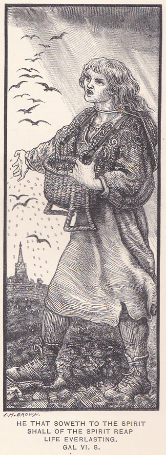 Ill. by F. Madox Brown, from Catherine Winkworth: Lyra Germanica, 1868, 45.