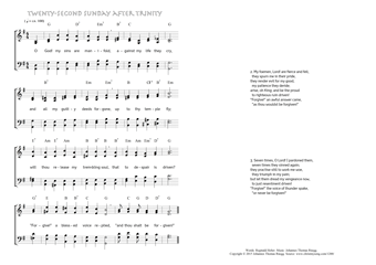 Hymn score of: O God! my sins are manifold, against my life they cry - Twenty-second Sunday after Trinity (Reginald Heber/Johannes Thomas Rüegg)