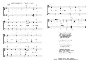 Hymn score of: Glory, glory to our King! (Thomas Kelly/Johannes Thomas Rüegg)