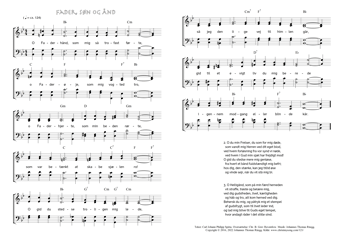 Hymn score of: O Faderhånd, som mig så trofast førte - Fader, Søn og Ånd (Carl Johann Philipp Spitta/Christian Benedictus Reventlow/Johannes Thomas Rüegg)
