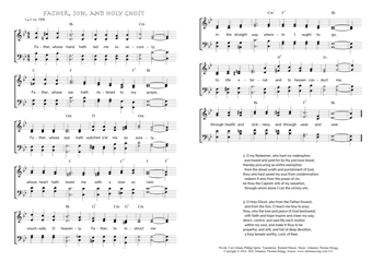 Hymn score of: Father, whose hand hath led me so securely - Father, Son, and Holy Ghost (Carl Johann Philipp Spitta/Richard Massie/Johannes Thomas Rüegg)