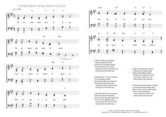 Hymn score of: Every knee shall bow to Jesus (Thomas Kelly/Johannes Thomas Rüegg)