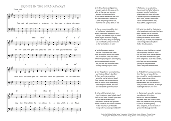 Hymn score of: Pour out all your heart in praises - Rejoice in the Lord always (Carl Johann Philipp Spitta/Richard Massie/Johannes Thomas Rüegg)