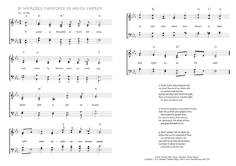Hymn score of: If worldly thoughts so much employ (Thomas Kelly/Johannes Thomas Rüegg)