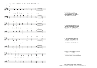 Hymn score of: To thee, O Lord, we turn our eyes (Thomas Kelly/Johannes Thomas Rüegg)