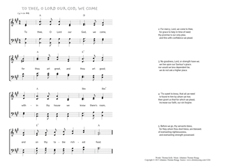 Hymn score of: To thee, O Lord our God, we come (Thomas Kelly/Johannes Thomas Rüegg)