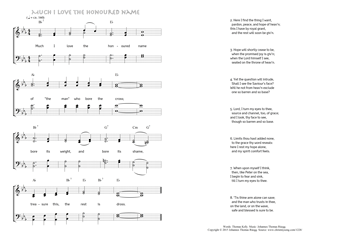 Hymn score of: Much I love the honoured name (Thomas Kelly/Johannes Thomas Rüegg)