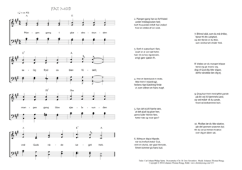 Hymn score of: Mangen gang i glædesstunden - Fat Mod (Carl Johann Philipp Spitta/Christian Benedictus Reventlow/Johannes Thomas Rüegg)