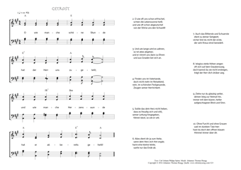 Hymn score of: O wie manche schöne Stunde - Getrost (Carl Johann Philipp Spitta/Johannes Thomas Rüegg)