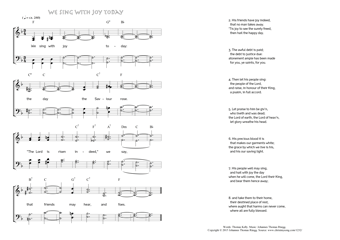 Hymn score of: We sing with joy today (Thomas Kelly/Johannes Thomas Rüegg)