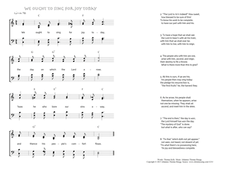 Hymn score of: We ought to sing for joy today (Thomas Kelly/Johannes Thomas Rüegg)