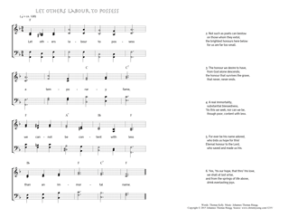 Hymn score of: Let others labour to possess (Thomas Kelly/Johannes Thomas Rüegg)