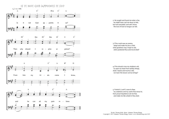 Hymn score of: Is it not God appoints it so? (Thomas Kelly/Johannes Thomas Rüegg)