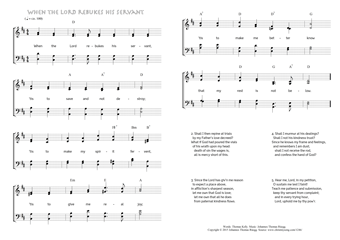 Hymn score of: When the Lord rebukes his servant (Thomas Kelly/Johannes Thomas Rüegg)
