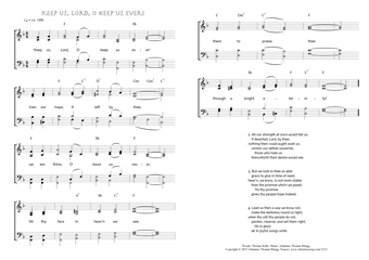 Hymn score of: Keep us, Lord, O keep us ever! (Thomas Kelly/Johannes Thomas Rüegg)