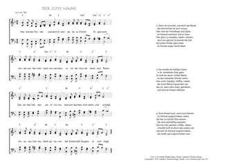 Hymn score of: Hier Gottes Kinder und dort Erben - Der gute Name (Carl Johann Philipp Spitta/Johannes Thomas Rüegg)