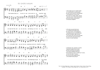 Hymn score of: Hier kindren Gods, en boven erven - De goede Naam (Carl Johann Philipp Spitta/Johannes Riemens/Johannes Thomas Rüegg)