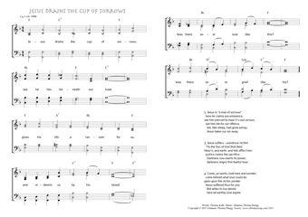 Hymn score of: Jesus drains the cup of sorrows (Thomas Kelly/Johannes Thomas Rüegg)