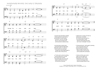 Hymn score of: Homeward bound, the way is dreary (Thomas Kelly/Johannes Thomas Rüegg)