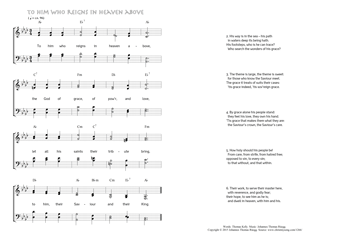 Hymn score of: To him who reigns in heaven above (Thomas Kelly/Johannes Thomas Rüegg)