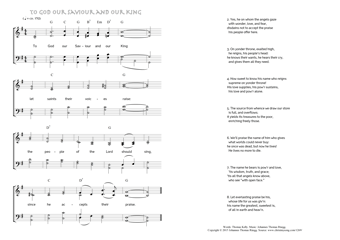 Hymn score of: To God our Saviour and our King (Thomas Kelly/Johannes Thomas Rüegg)
