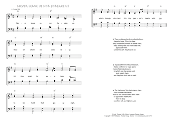Hymn score of: Never leave us nor forsake us (Thomas Kelly/Johannes Thomas Rüegg)