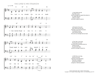 Hymn score of: The Lord is my strength (Thomas Kelly/Johannes Thomas Rüegg)