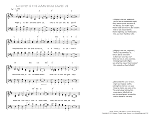 Hymn score of: Mighty is the arm that saves us (Thomas Kelly/Johannes Thomas Rüegg)