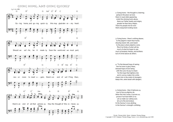 Hymn score of: Going home, and going quickly (Thomas Kelly/Johannes Thomas Rüegg)