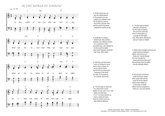 Hymn score of: In this world of sorrow (Thomas Kelly/Johannes Thomas Rüegg)