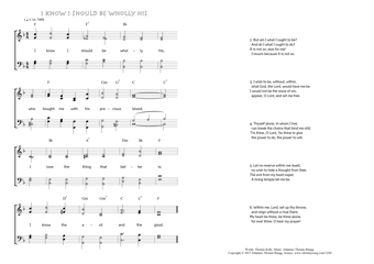 Hymn score of: I know I should be wholly his (Thomas Kelly/Johannes Thomas Rüegg)
