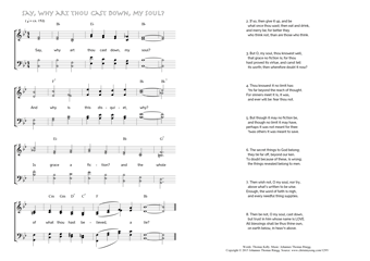 Hymn score of: Say, why art thou cast down, my soul? (Thomas Kelly/Johannes Thomas Rüegg)