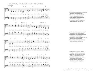 Hymn score of: Saviour, we have seen thy goings (Thomas Kelly/Johannes Thomas Rüegg)