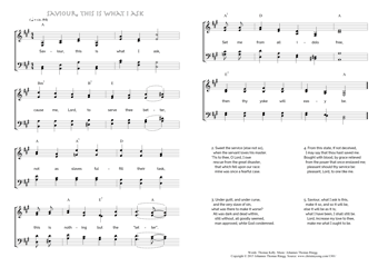 Hymn score of: Saviour, this is what I ask (Thomas Kelly/Johannes Thomas Rüegg)